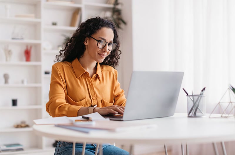 Woman using laptop